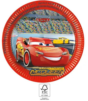 8 Stück Pappteller 23cm Cars