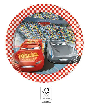8 Stück Pappteller 20cm Cars