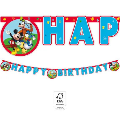 1 Stück Happy Birthday Schriftzug MICKEY ROCK THE HOUSE