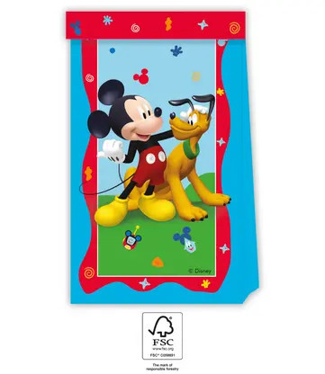 4 Stück Papier Partytasche MICKEY ROCK THE HOUSE