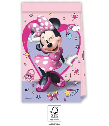 4 Stück Papier-Partytasche MINNIE MAUS