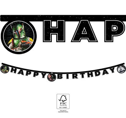 1 Stück Happy Birthday Schriftzug STAR WARS GALAXY