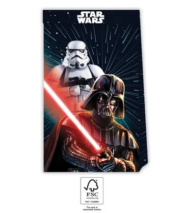 4 Stück Papier-Partytasche STAR WARS GALAXY
