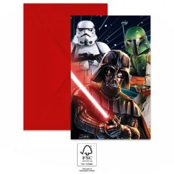 6 Stück Geburtstagseinladung und Umschlag STAR WARS GALAXY