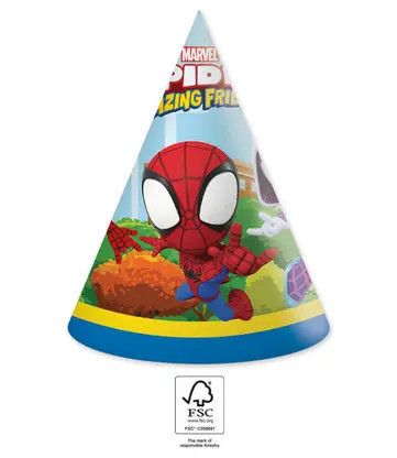 6 Stück Mütze Spiderman und seine erstaunlichen Freunde Marvel