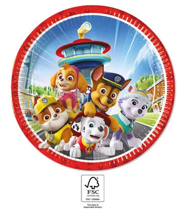 8 Stück Pappteller 23 cm Paw Patrol