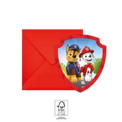 6 Stück Paw Patrol Geburtstagseinladung und Umschlag