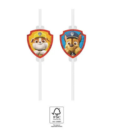 4 Stück Paw Patrol Papiestrohhalme