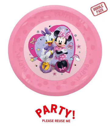 4 Stück wiederverwendbarer Partyteller 21cm MINNIE JUNIOR DISNEY