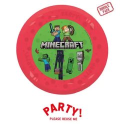 4er-Pack wiederverwendbare Partyteller 21cm MINECRAFT