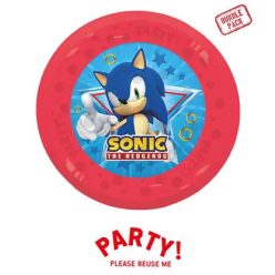 4er-Pack wiederverwendbare Partyteller 21cm SONIC