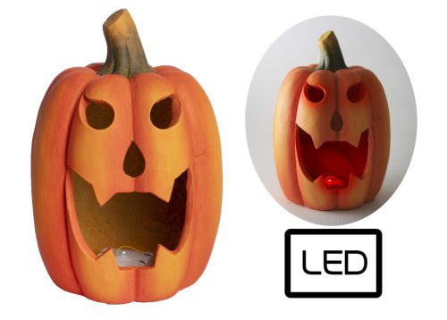 AUSSEN.HW.KÜRBIS+LED LÄCHELN20*29