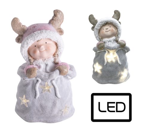 AUSSEN.MÄDCHEN+TASCHE+LED GRAU40,5