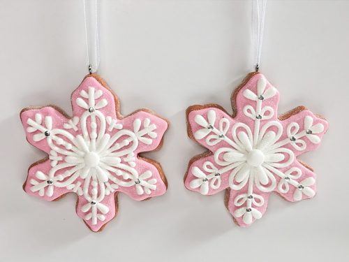 TON SCHNEEFLOCKE ROSA/WEIß 2ST 10