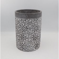 BET.VASE GRAUE BLUME 14*18