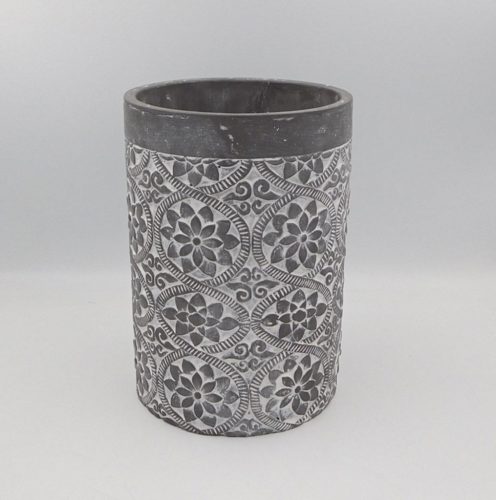 BET.VASE GRAUE BLUME 14*18