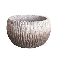 BLUMENKÜBEL KREIS FLACH GRAU 19*7