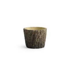 BLUMENKASTEN OVAL HOLZSTAMM GELB/GRÜN 21*14