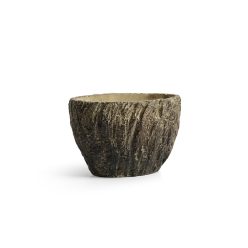 BLUMENKASTEN OVAL HOLZSTAMM GELB/GRÜN 25*17