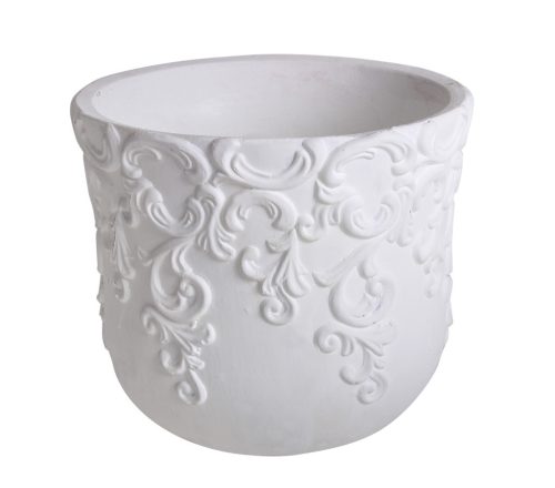 BET.BLUMENTOPF MIT RANKENMUSTER WEIß 18*15
