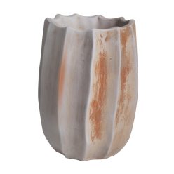BET.VASE GESTREIFT TERRAKOTTA13*17
