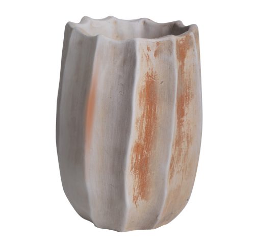 BET.VASE GESTREIFT TERRAKOTTA13*17