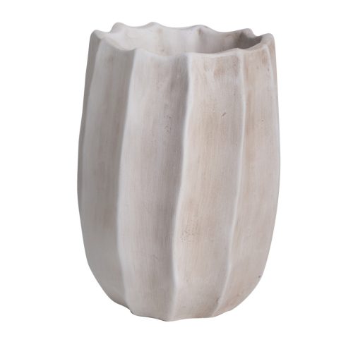 BET.VASE GESTREIFT WEIß.MO13*17