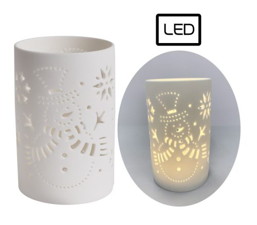 PORZ.LED LATERNE SCHNEEM. WEIß13