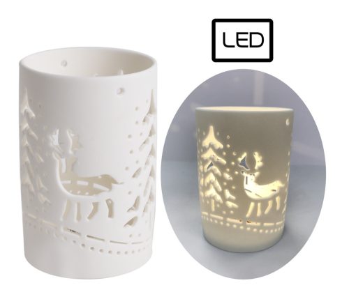PORZ.LED LATERNE SCHNEE WEIß13