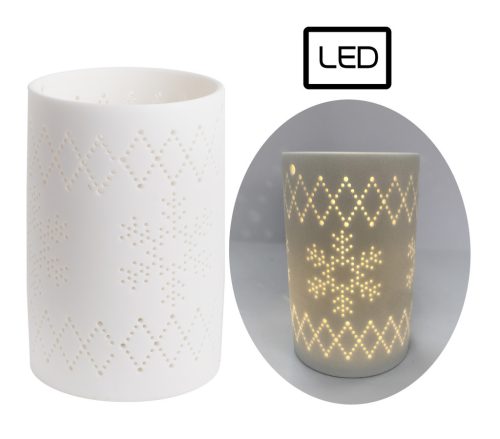 PORZ.LED LATERNE SCHNEE WEIß13