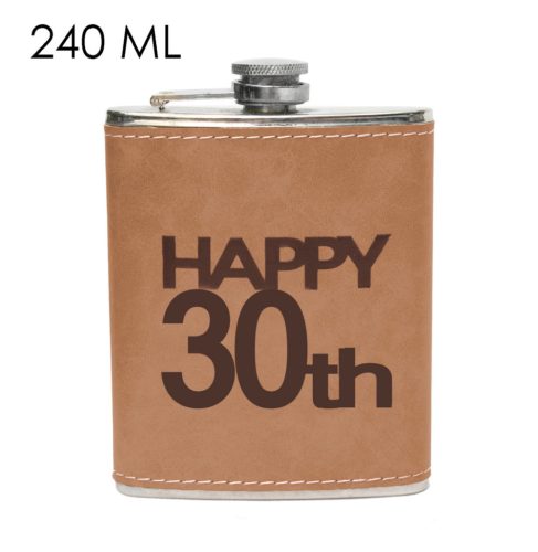FLACHE RÜCKSEITE STAHL "30" BRAUN 240ML