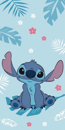 Disney Stitch Blaues 100% Baumwollstrandtuch - 70x140 cm