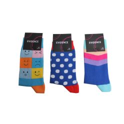 Damen Baumwollsocken - 3 Paar - gemustert - Evidence
