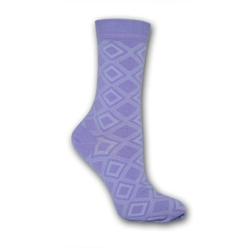 Damensocken - Baumwoll-Sneakersocken - 39-42 - lila kariert - Evidence