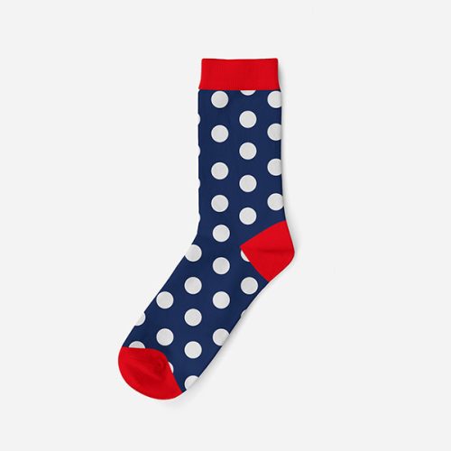 Damen Baumwollsocken - dunkelblau-rot - gepunktet - Evidence