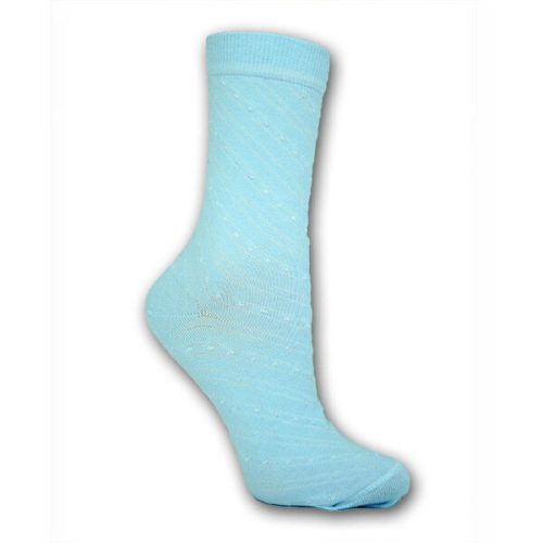 Damensocken - Baumwoll-Sneakersocken - 39-42 - hellblau mit silbernen Fäden durchzogen - Evidence