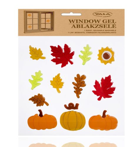 FENSTERBILD BLÄTTER+KÜRBISSE 20*25