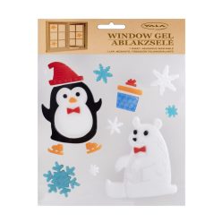 FENSTERBILD EISBÄR+PINGUIN 20*25