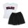 Textbedrucktes Baumwoll-T-Shirt - Coole schwarze Tüllrock für Mädchen - Weiß-Schwarz - 122