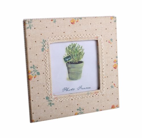 HOLZ BILDERRAHMEN GRÜN-GELBE BLUME17*17