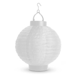 PAPIERLAMPE LED KUGEL WEISS 25
