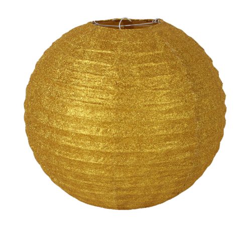 PAPIERLAMPENSCHIRM KUGEL GOLD+GLAS 35