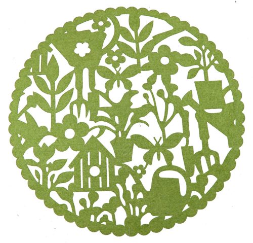 FILZ AM KREIS MIT BLUMEN+HAUS GRÜN 30