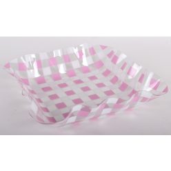 ARTIFICIAL TRAY 4SQUARE PINK/WHITE 23
