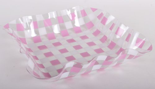 ARTIFICIAL TRAY 4SQUARE PINK/WHITE 23