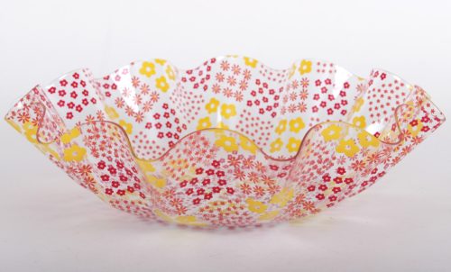 KERAMIKSCHALE BEIGE/ROSA BLUME22