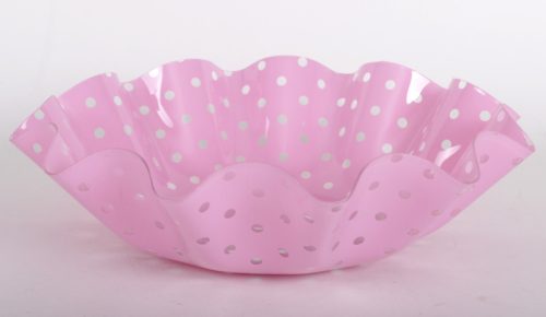 KERAMIKSCHALE ROSA PUNKTE 22