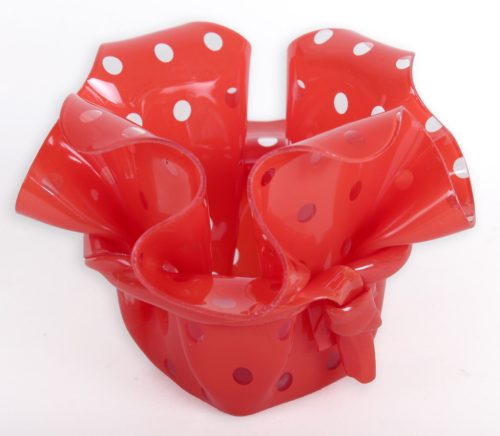 KUNSTSTOFFGEFLOCHTENER BLUMENTOPF MIT ORANGENPUNKTEN 10