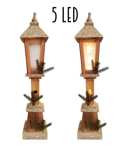 HOLZSTRAßENLAMPE GOLD+5L 12*60