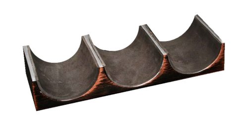 METALL LIEGENDER 3-FLASCHENHALTER WENGE